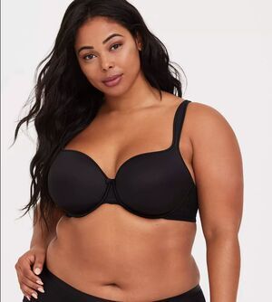 Torrid Bra 42D Black Full Coverage Underwire Lightly Lined U Back NWT Classic